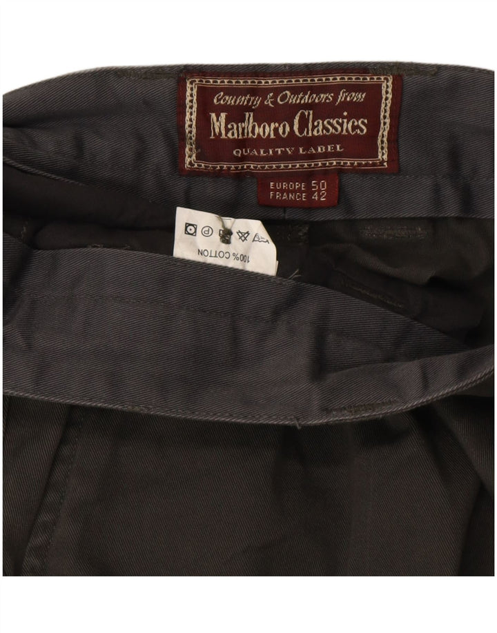 MARLBORO CLASSICS Herren-Chinohose mit Klammern, EU 50, Größe L, W34, L34, Khaki