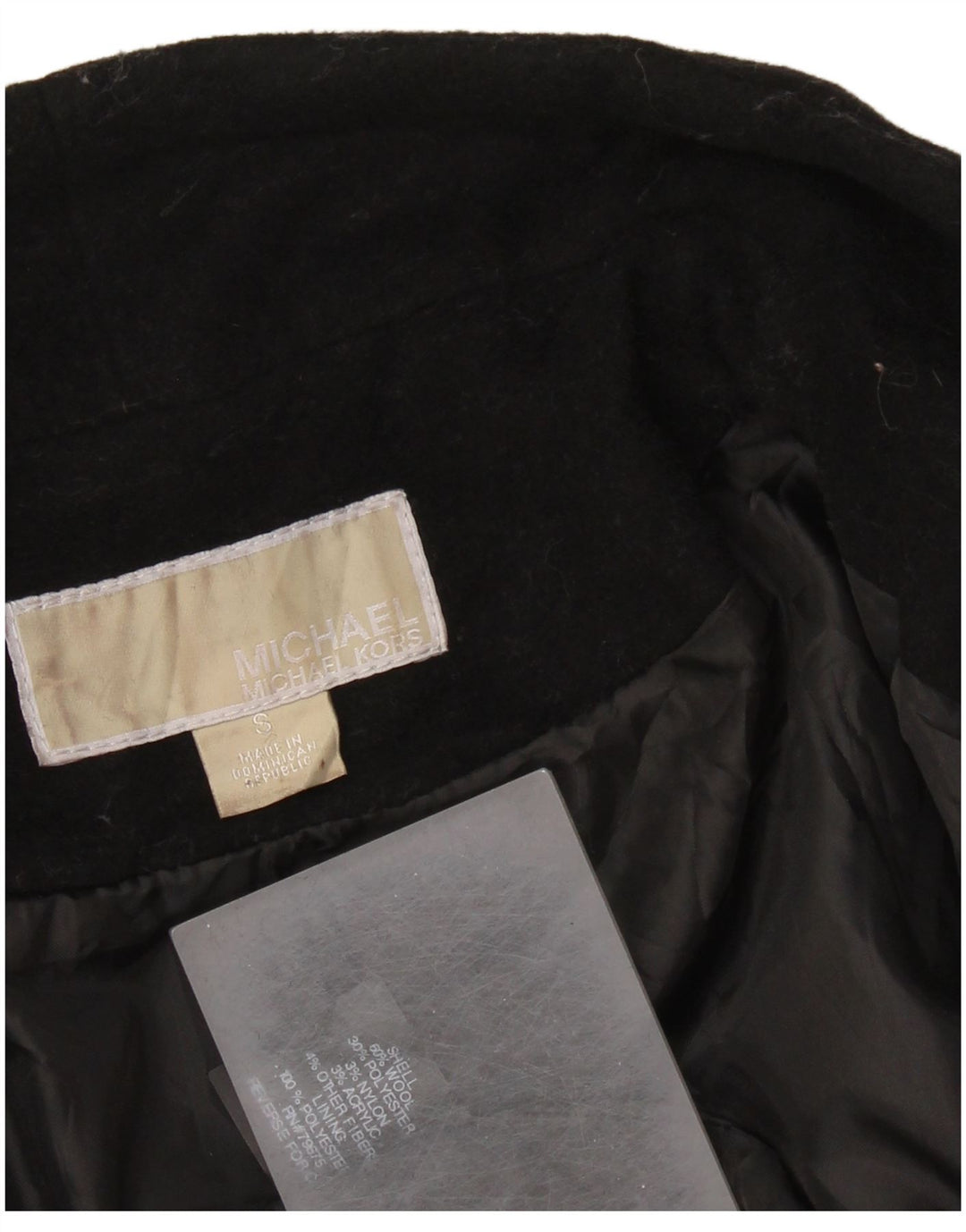 MICHAEL KORS Damen Übergroßer Mantel UK 10 Small Schwarze Wolle