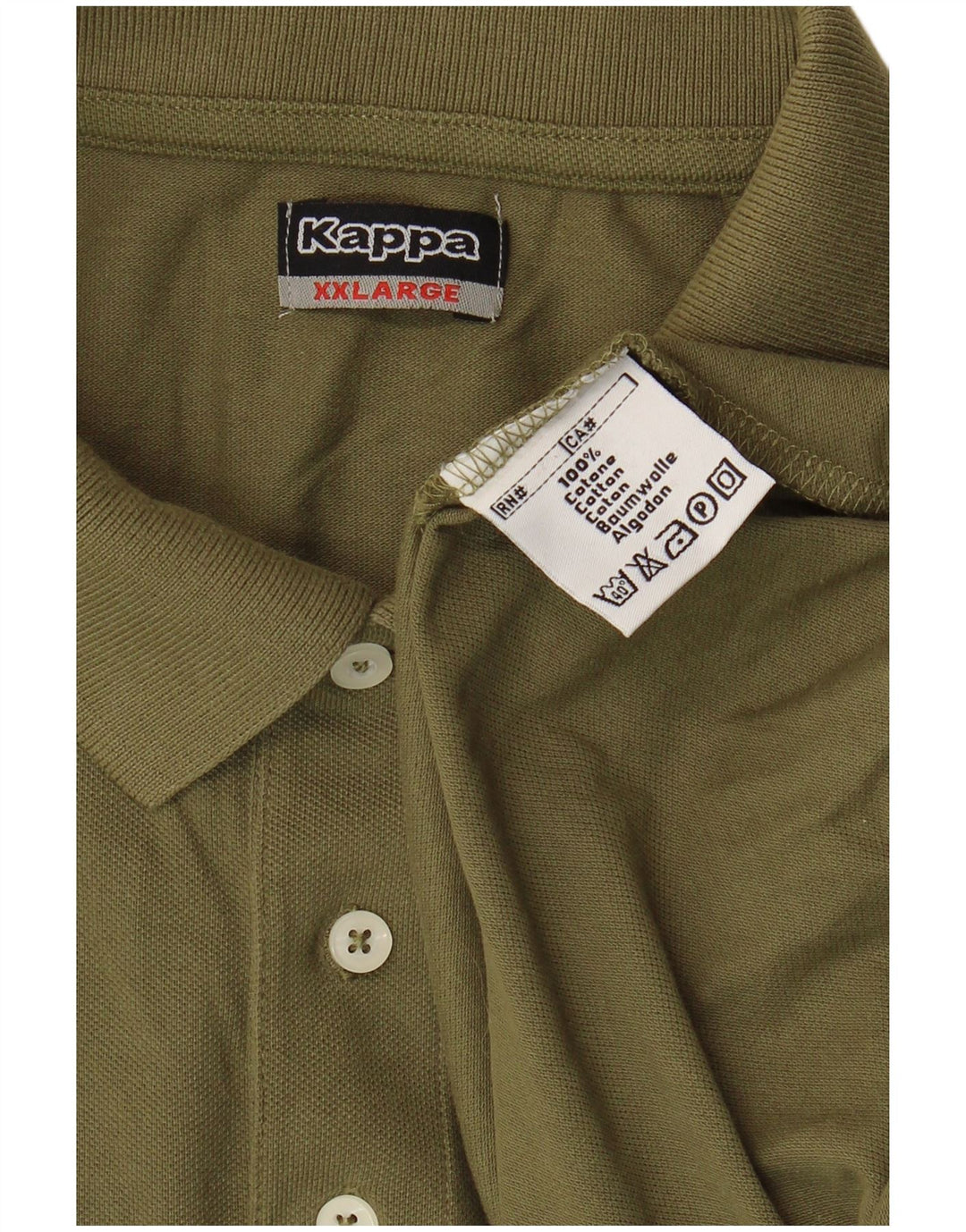 Kappa Herren Poloshirt 2XL Khaki Baumwolle