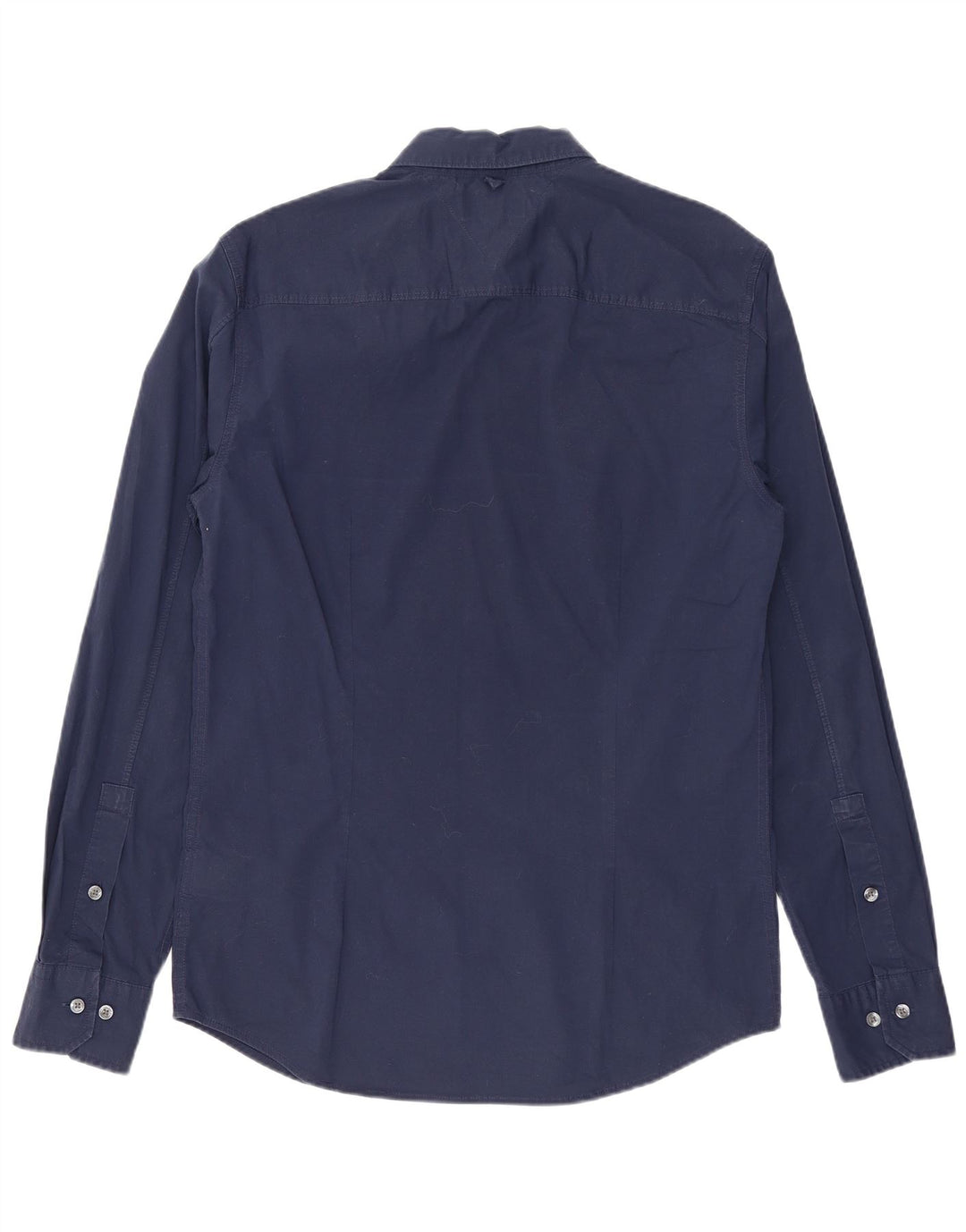 Tommy Hilfiger Herren-Slim-Fit-Hemd aus mittlerer marineblauer Baumwolle