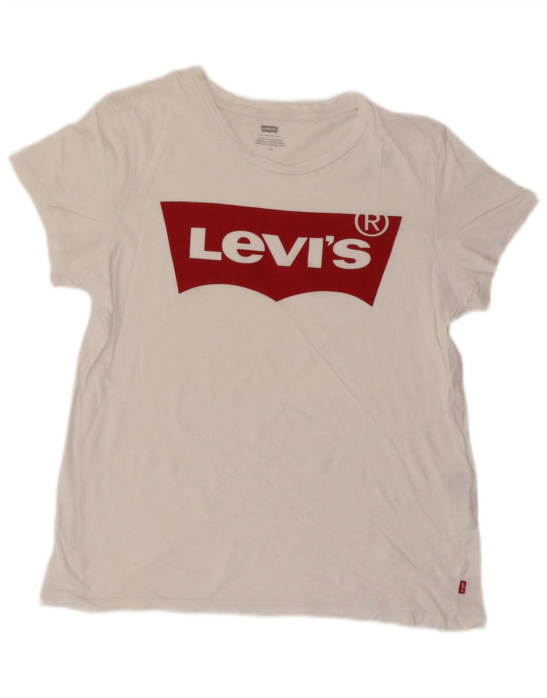 LEVI'S Damen Grafik-T-Shirt-Oberteil UK 16 Large Weiß