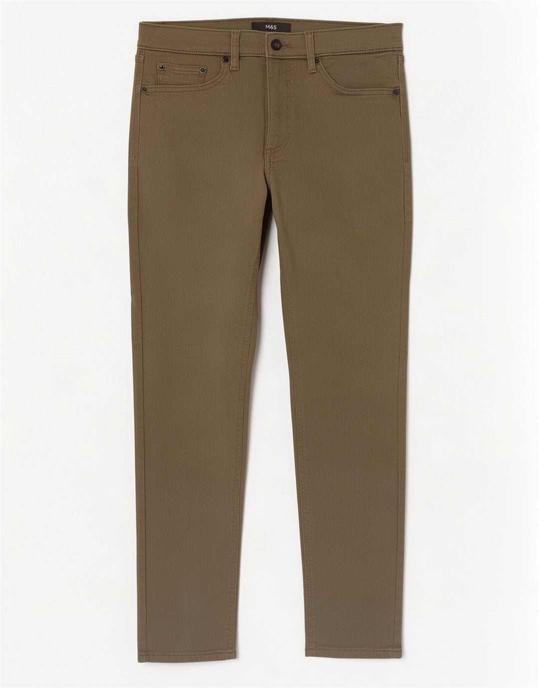 Marks & Spencer Herren Slim Jeans W30 L29 Khaki Baumwolle