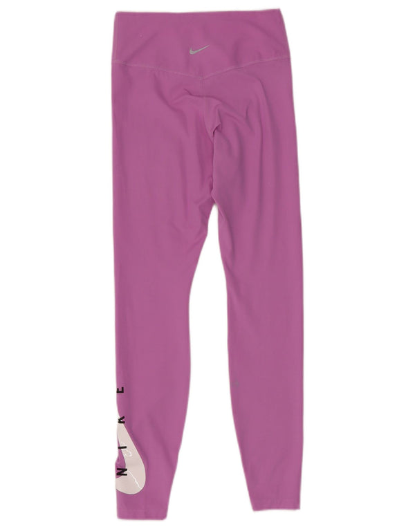 Nike Damen Dri Fit Graphic Leggings UK 8 Small Pink