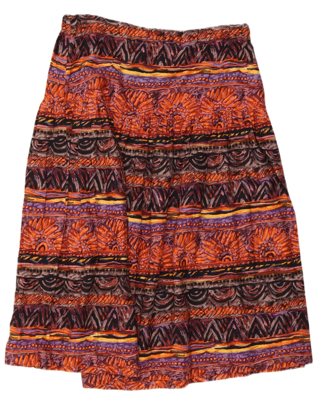 VINTAGE Damen-Rock mit abstraktem Muster, ausgestellt, Größe 46, Größe L W36, mehrfarbig