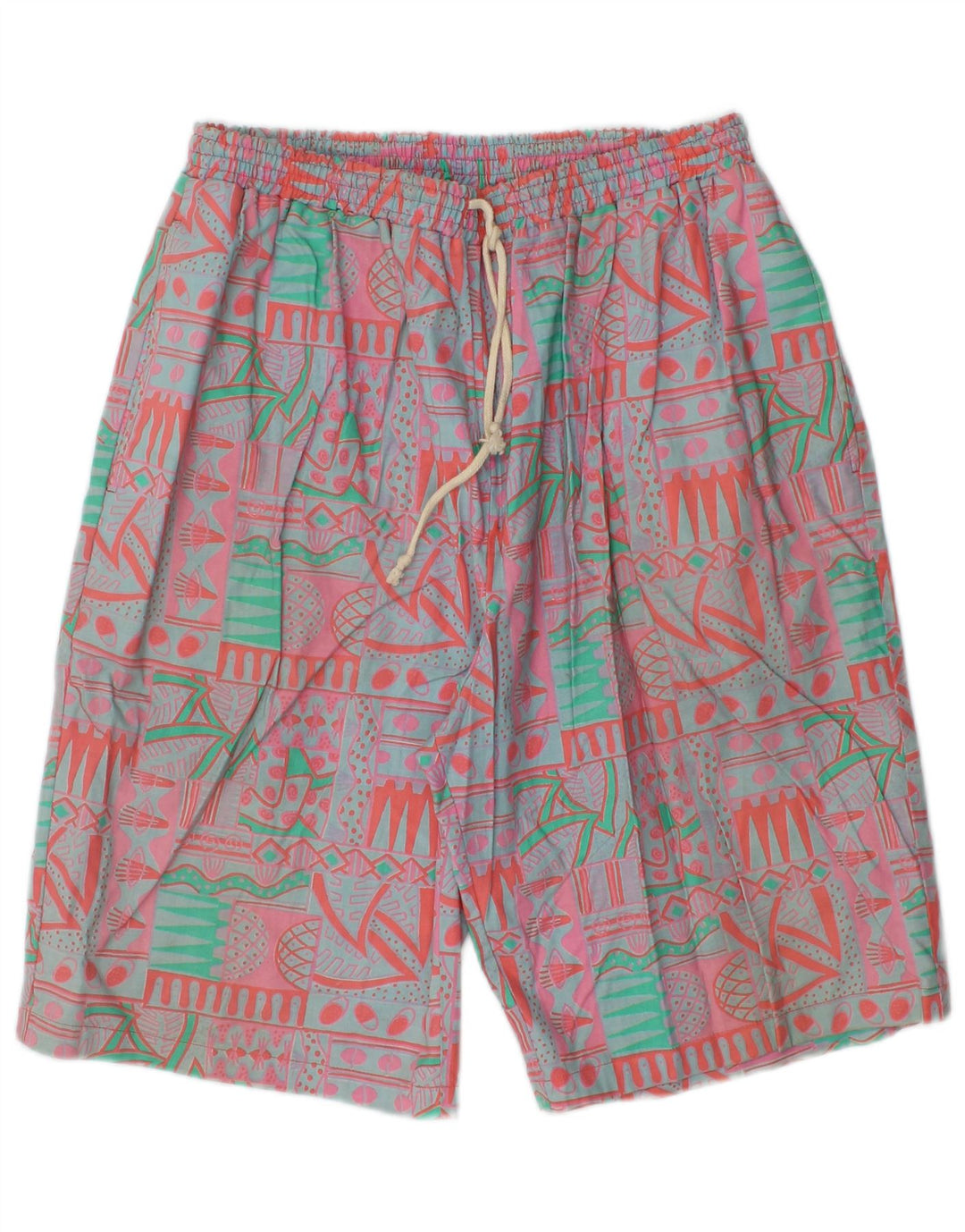 Vintage Herren Chino Shorts Groß W34 Mehrfarbige geometrische Baumwolle