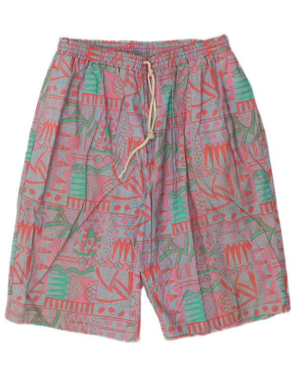 Vintage Herren Chino Shorts Groß W34 Mehrfarbige geometrische Baumwolle