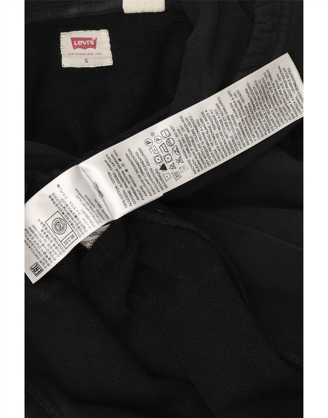 Levi's Herren-Kapuzenpullover, Größe S, schwarze Baumwolle