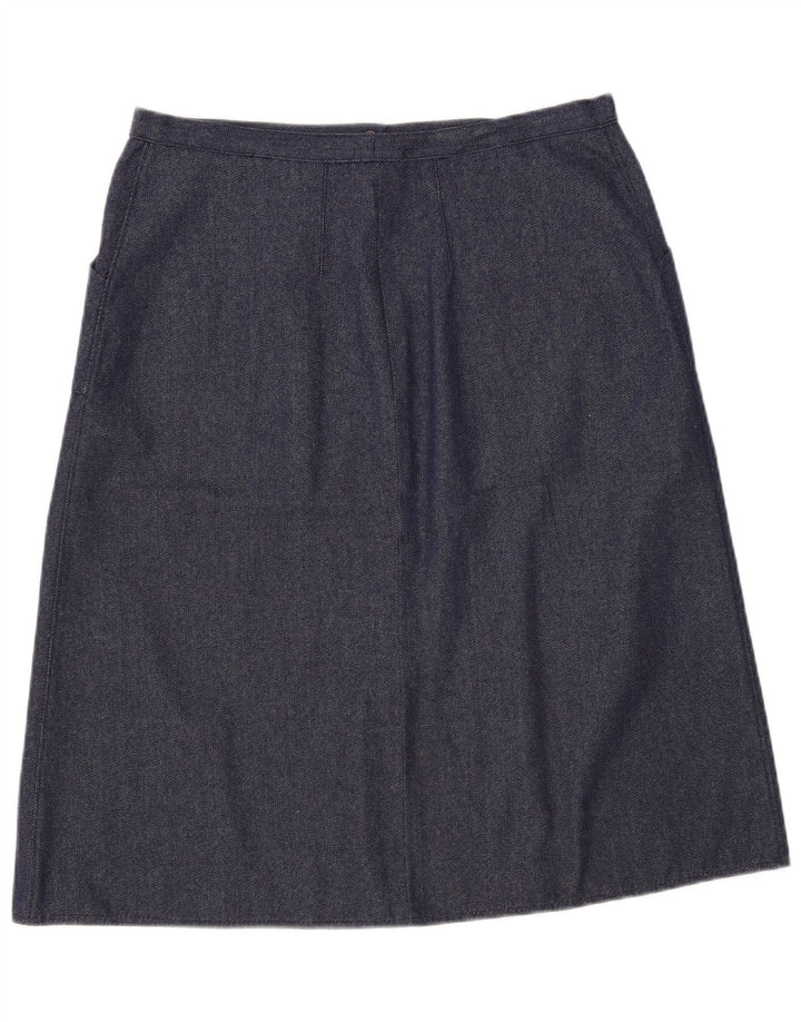 Vintage Damen A-Linie Rock W34 Groß Blau