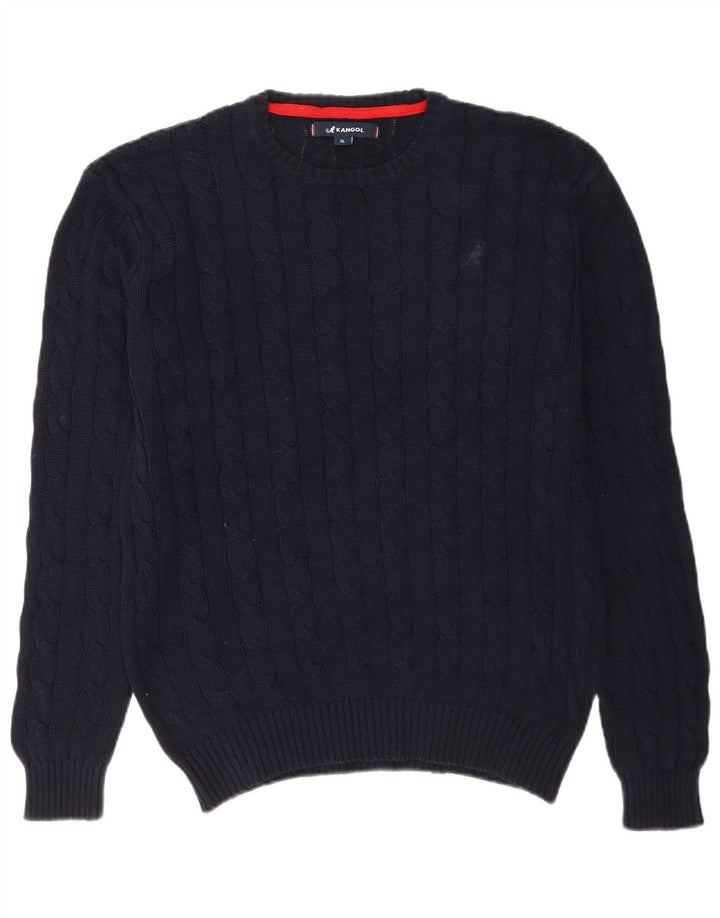 Kangol Herren-Pullover mit Rundhalsausschnitt, XL, marineblaue Baumwolle