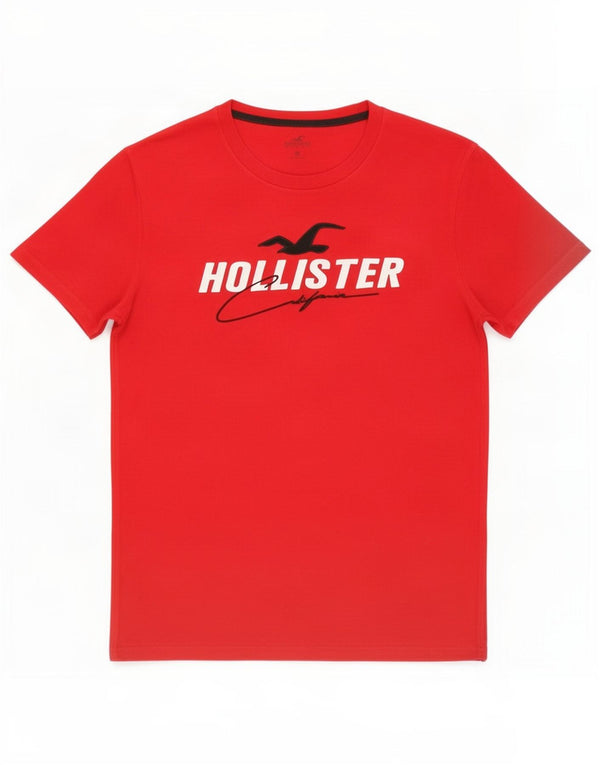 Hollister Mens Graphic T-Shirt Top Medium Red Cotton
