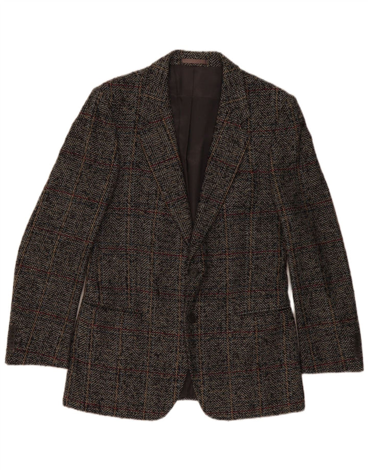 Bianchi Herren Giovane 2-Knopf-Blazerjacke IT 48 Mittelgrau kariert