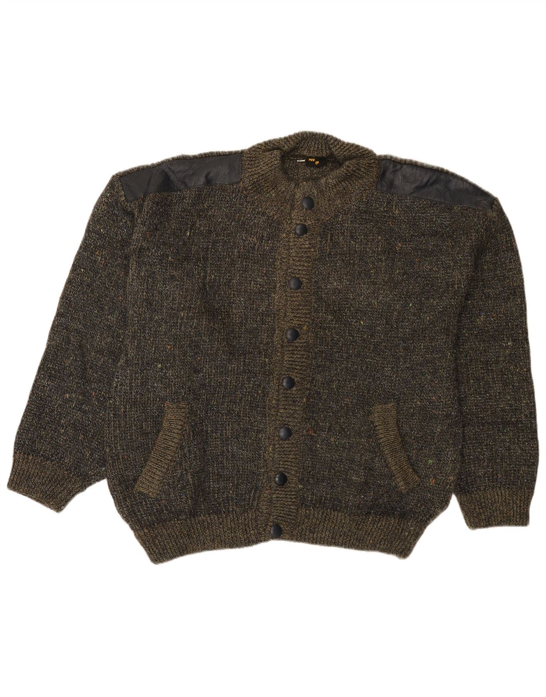 VINTAGE Herren-Strickjacke mit lockerer Passform, IT 50, mittleres Khaki meliert