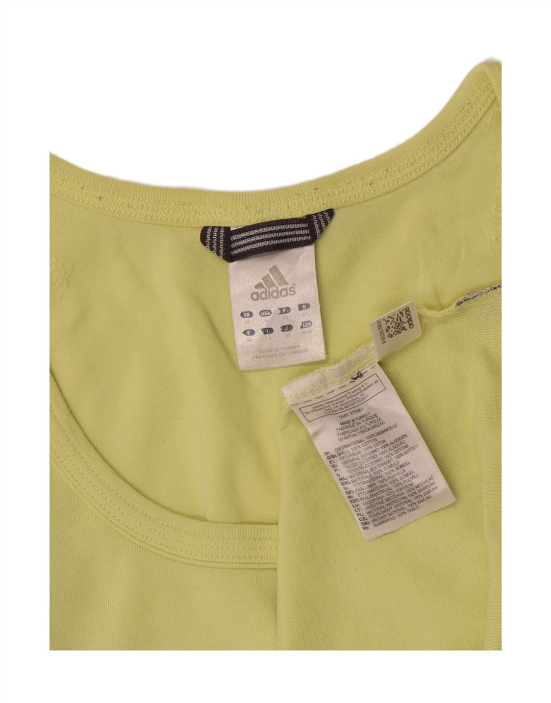 ADIDAS Damen Weste Top UK 14 Mittelgrüne Baumwolle