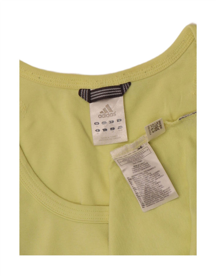 ADIDAS Damen Weste Top UK 14 Mittelgrüne Baumwolle
