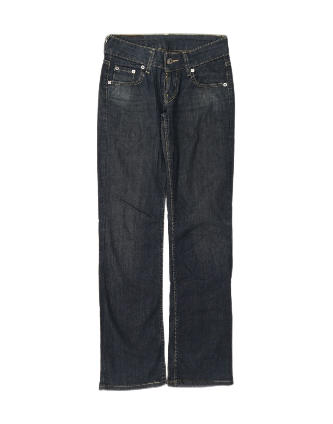 Levi's Damen Straight Jeans W26 L32 Marineblaue Baumwolle