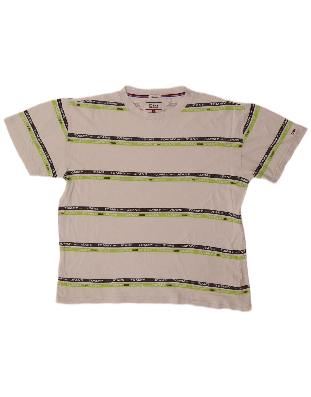 Tommy Hilfiger Herren Relaxed Fit Graphic T-Shirt Top Mittelweiß gestreift