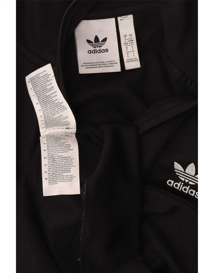 Adidas Damen Trainingsanzug Top Jacke UK 16 Large Schwarz Polyester
