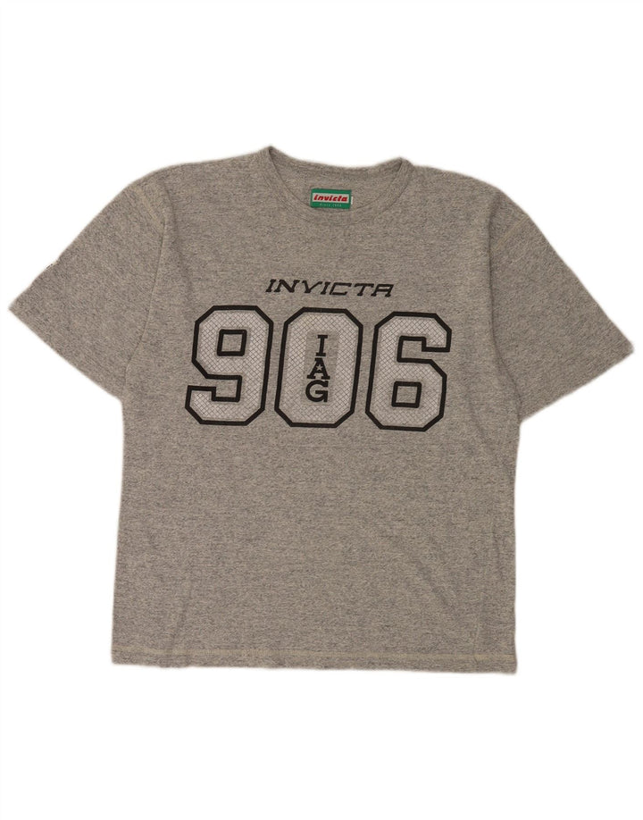 Invicta Herren-T-Shirt mit Grafik, Größe S, grau gesprenkelte Baumwolle