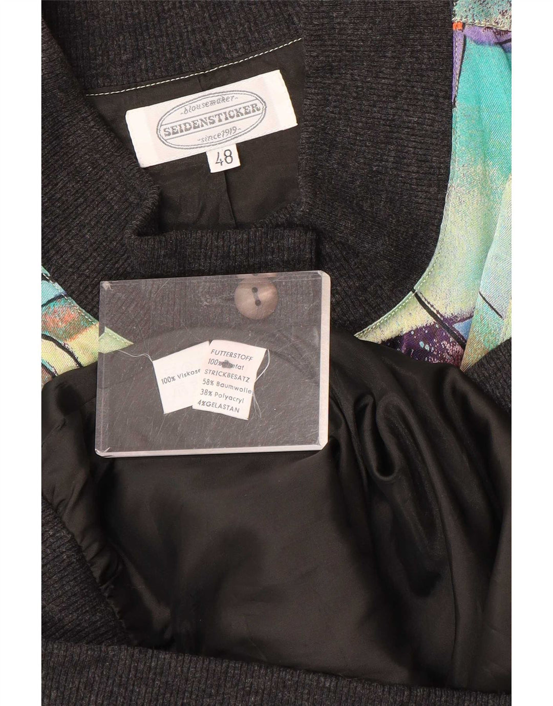 Seidensticker Damen Bomberjacke mit abstraktem Muster IT 48 XL Mehrfarbig