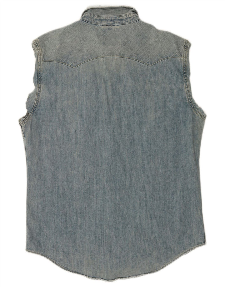 Levi's Herren ärmelloses Jeanshemd aus mittelblauer Baumwolle
