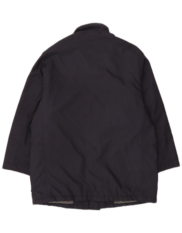 Bond Street Herren-Windbreaker-Mantel IT 52 XL Marineblaues Polyester
