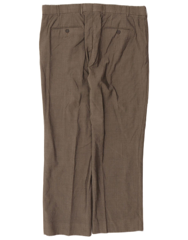 Vintage Mens Straight Suit Trousers W36 L28 Grey