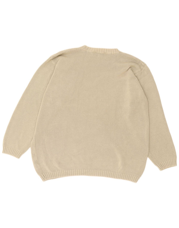 Marks & Spencer Herren-Pullover mit Rundhalsausschnitt, Größe L, beige, Baumwolle