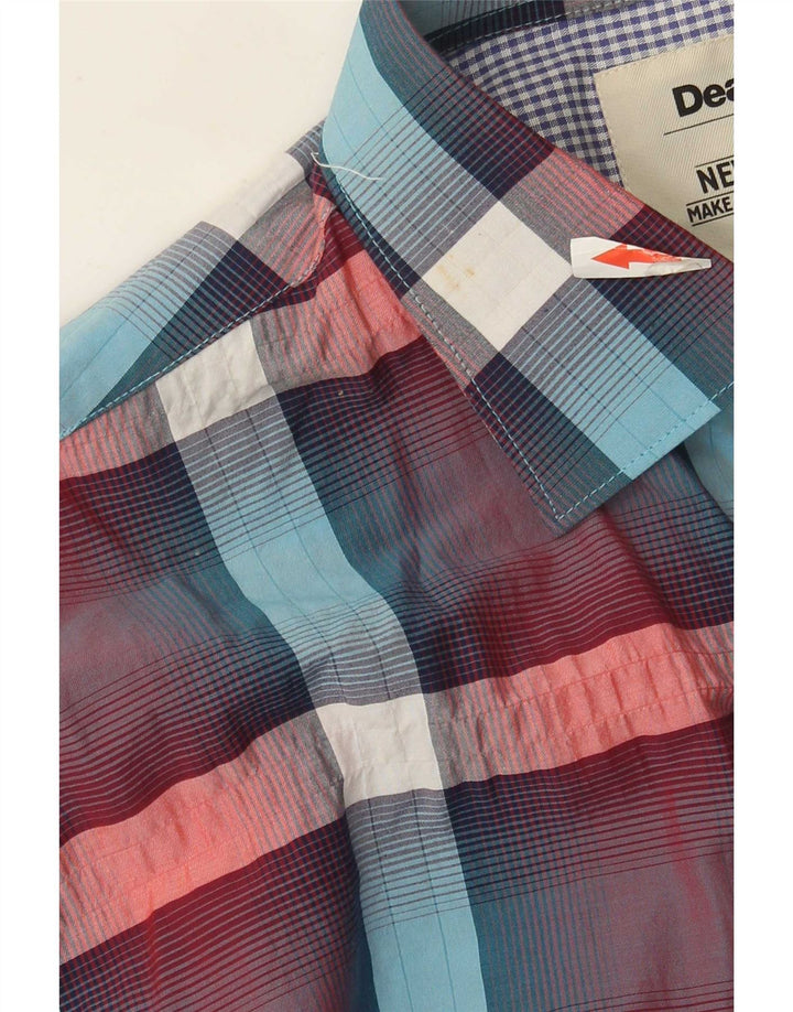 Desigual Herren Slim Shirt 2XL Mehrfarbig kariert Baumwolle