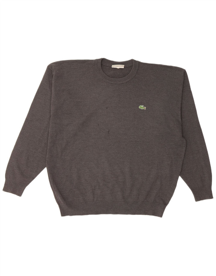 Lacoste Herren-Pullover mit Rundhalsausschnitt, XL, graue Wolle