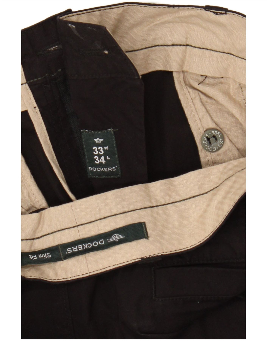 Dockers Herren Slim Fit Chinohose W33 L34 Schwarz