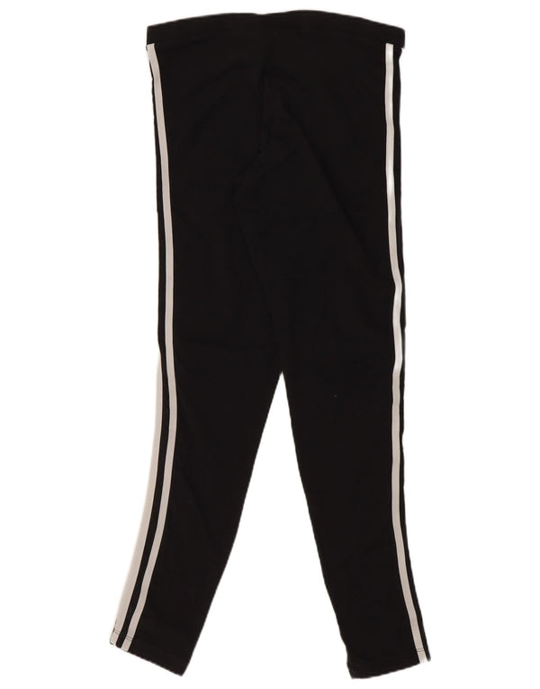 Adidas Damen Leggings UK10 Small Schwarz Baumwolle