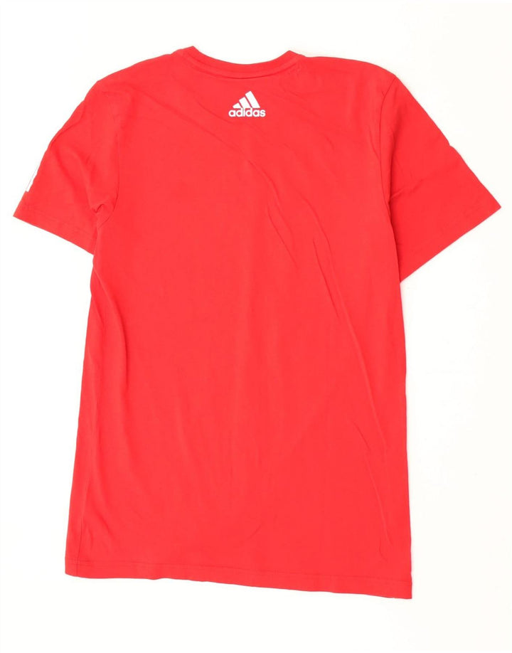 Adidas Herren T-Shirt Top Mittelrote Baumwolle