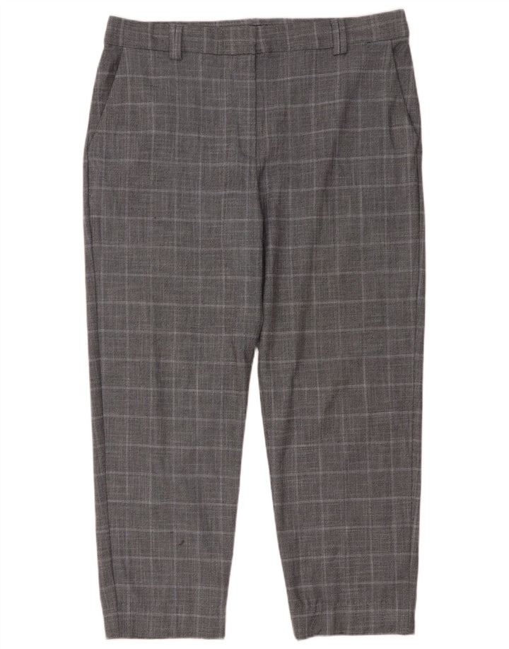 Marks & Spencer Herren-Hose, kurz geschnitten, UK 44, Größe L, W34, L26, Grau mit Hahnentrittmuster