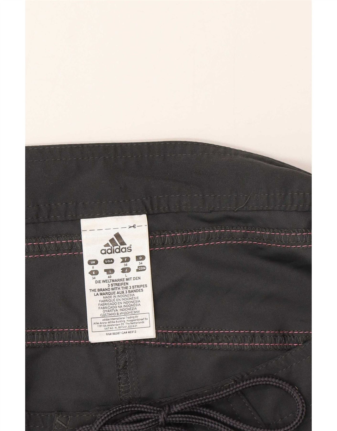 Adidas Damen Badeshorts UK 8 Small Schwarz Polyester