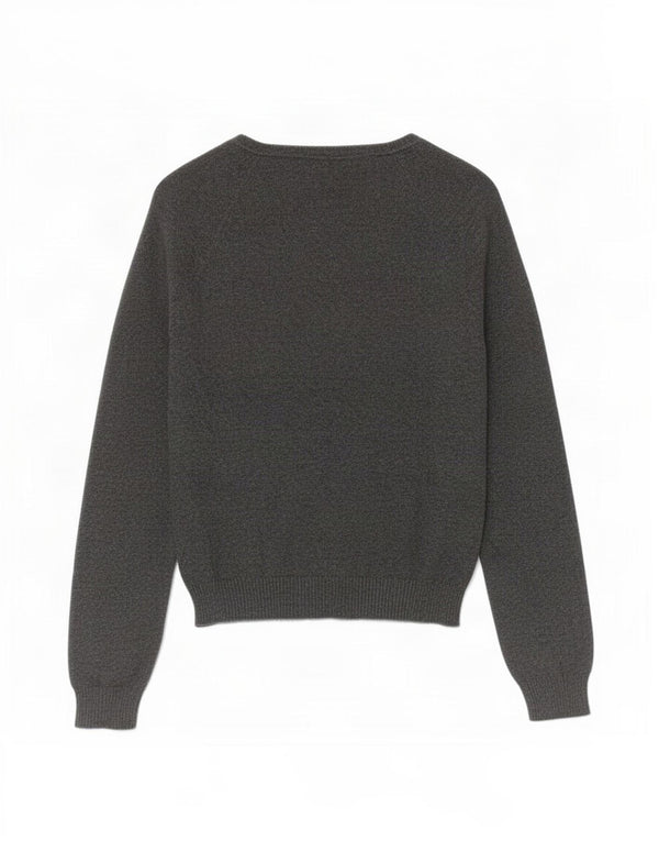 Zara Damen Crop V-Ausschnitt Pullover Pullover UK 14 Large Grau