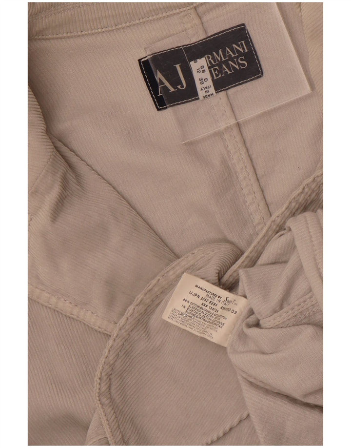 Armani Jeans Damen 3-Knopf-Blazer aus Cord, UK 12, Mittelgrau