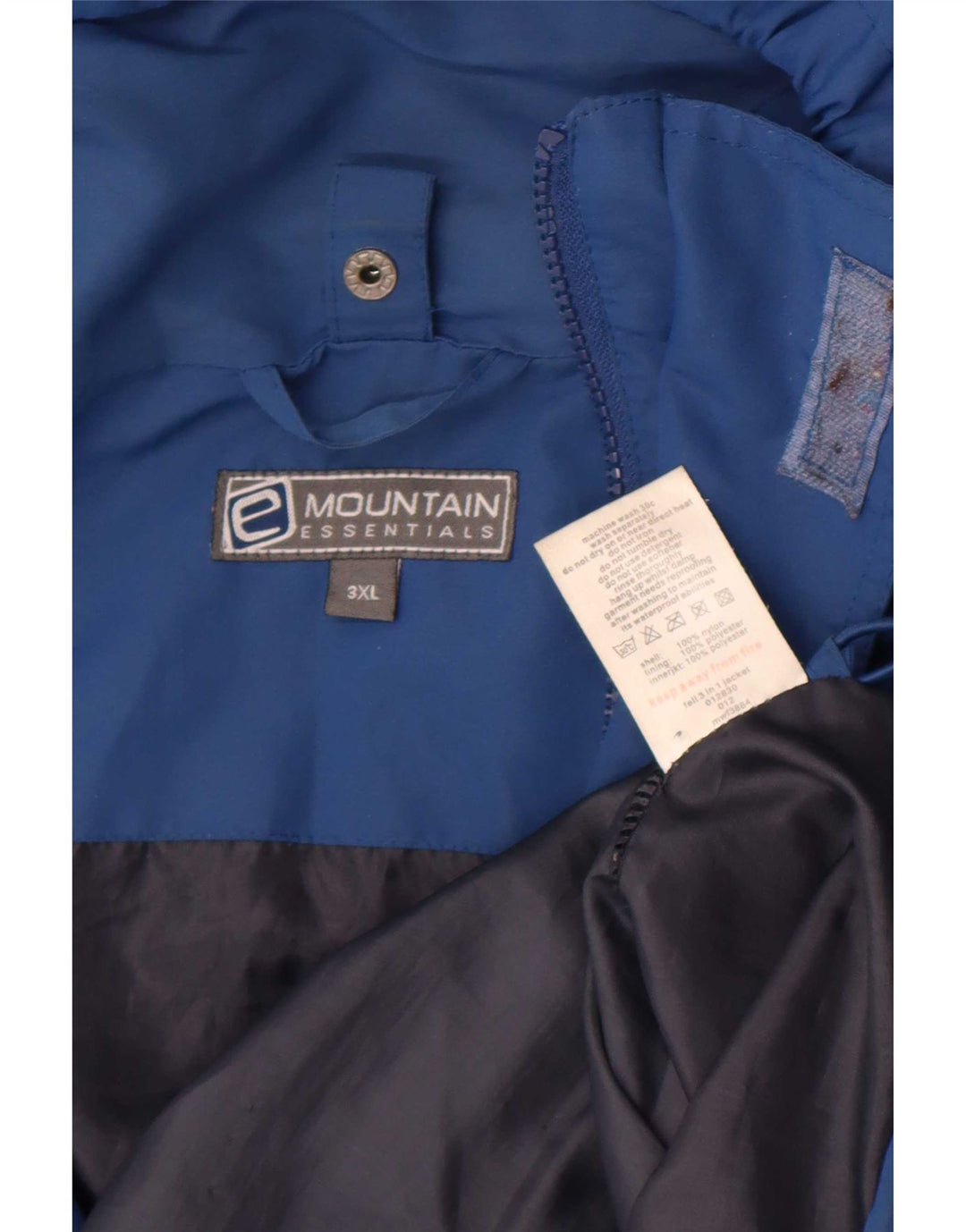 Mountain Essentials Herren-Regenjacke mit Kapuze, UK 46 3XL, blaues Nylon
