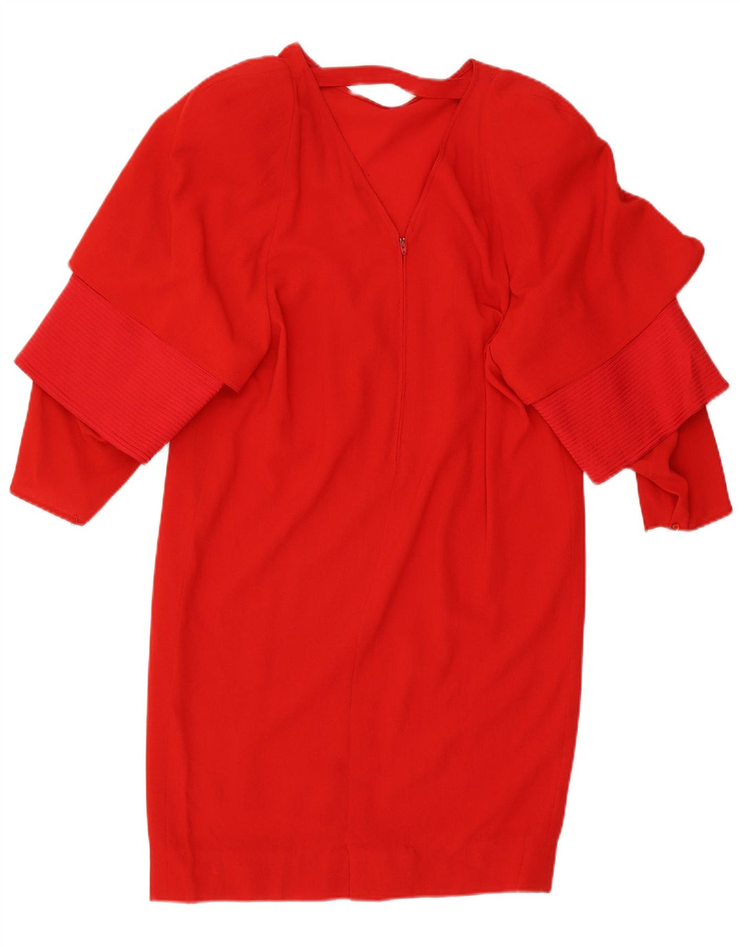 Fendi Damen Langarm-Etuikleid UK 18 XL Rote Wolle