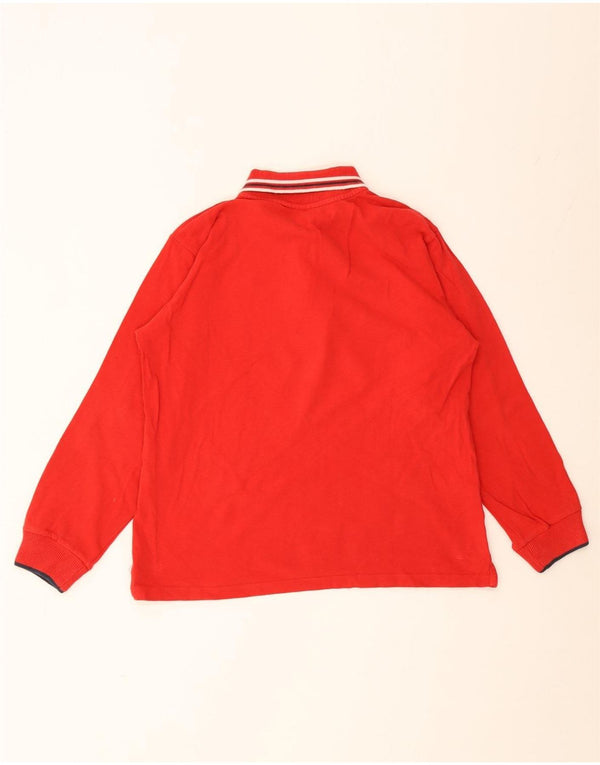 CHAMPION Langarm-Poloshirt für Jungen, 11–12 Jahre, groß, rote Baumwolle