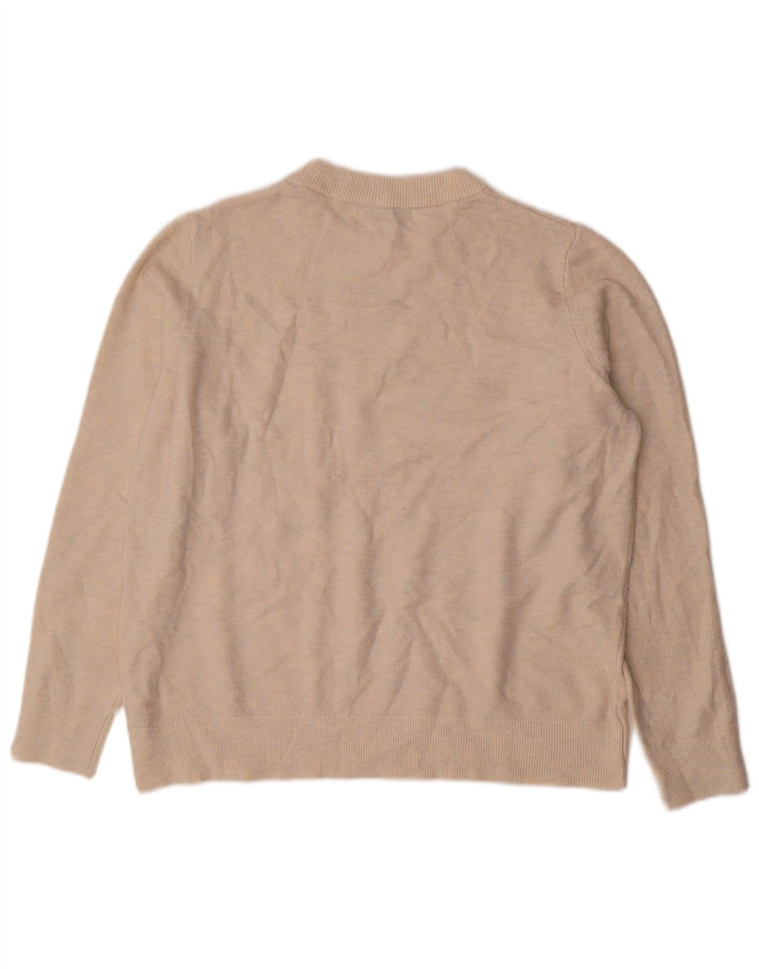 Marks & Spencer Damen-Pullover mit Rundhalsausschnitt, Gr. 14, Mittelbeige meliert