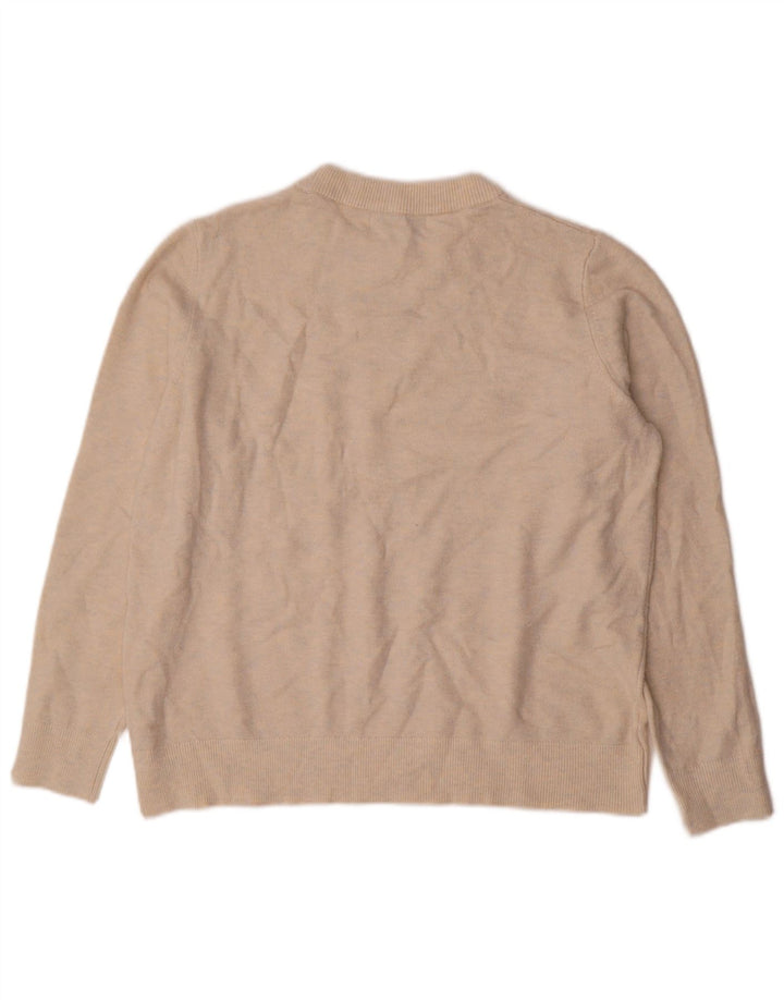 Marks & Spencer Damen-Pullover mit Rundhalsausschnitt, Gr. 14, Mittelbeige meliert