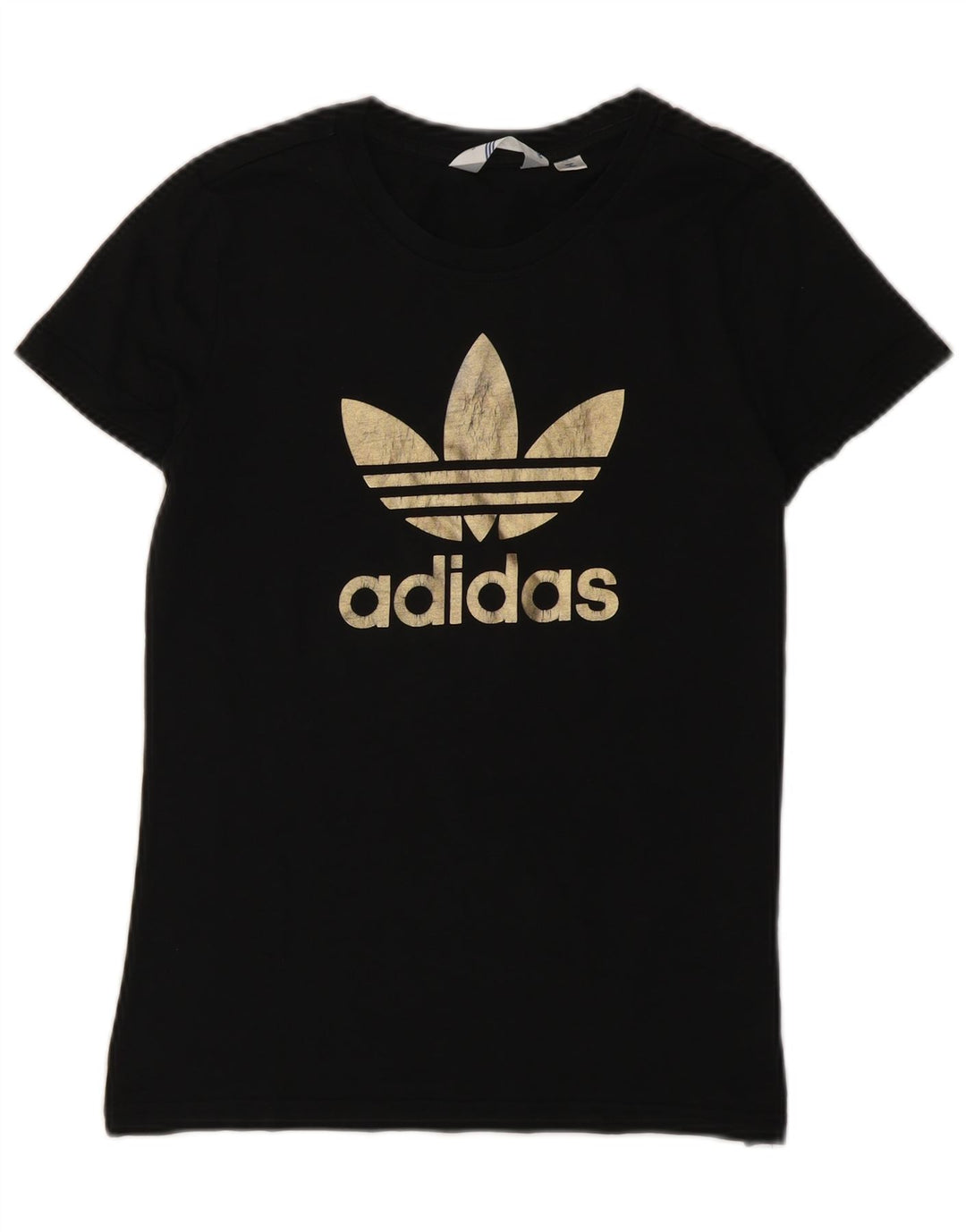 Adidas Damen Grafik T-Shirt Top IT 42 Medium Schwarz Baumwolle