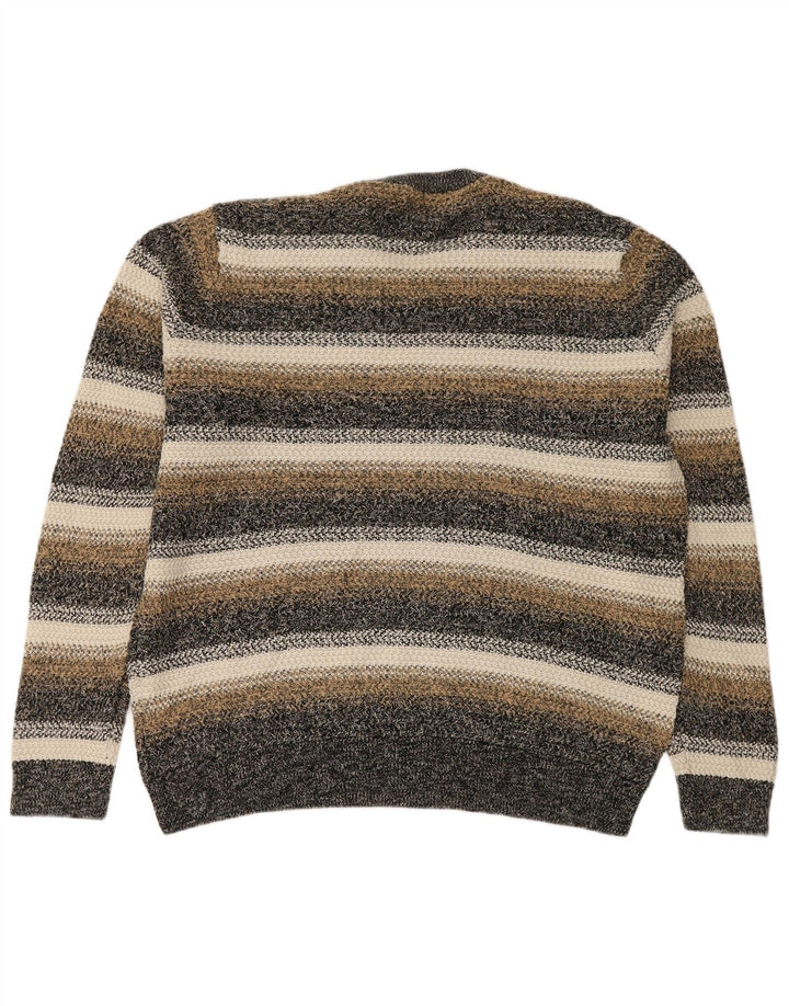 Marks & Spencer Herren-Pullover mit Rundhalsausschnitt, XL, mehrfarbig gestreift