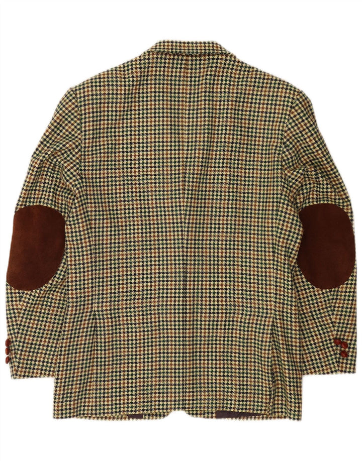 Wampum Herren-Blazer mit 3 Knöpfen, Größe M, mehrfarbig, Hahnentrittmuster, UK 38