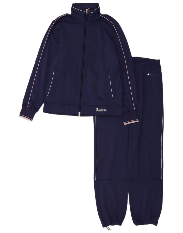 Champion Damen-Trainingsanzug mit lockerer Passform, UK 10, Größe S, Marineblau, Polyester