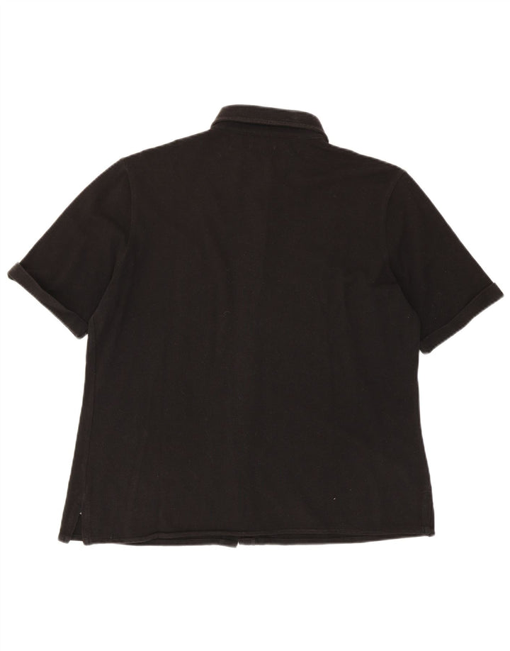 Belfe Damen Kurzarmhemd IT 48 XL Schwarz Baumwolle