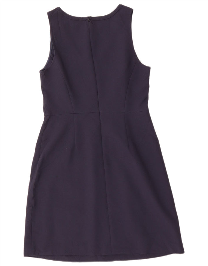 J. CREW Damen ärmelloses A-Linien-Kleid US 6 Medium Marineblau Polyester