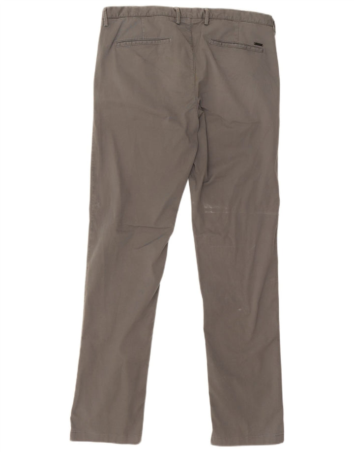 Hugo Boss Slim Chino-Hose für Herren, EU48, Größe M, B32, L30, Grau, Baumwolle