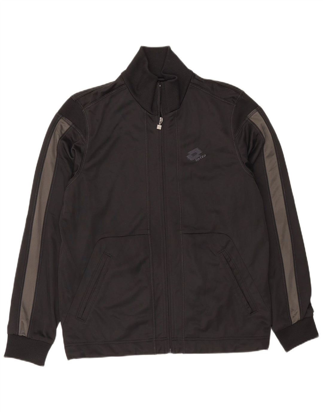 LOTTO Mens Tracksuit Top Jacket Medium Black Colourblock Polyester