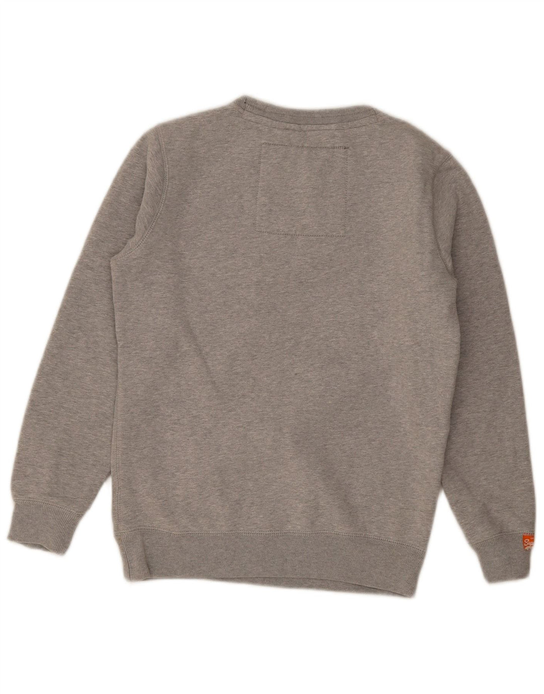 Superdry Herren-Sweatshirt mit grafischem Muster, Größe S, grau gesprenkelte Baumwolle